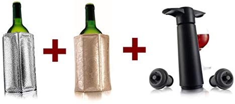 Vacu Vin Vacu Vin Active Wine Cooler Silver, Set of 2 - DimpzBazaar.com