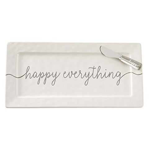 Mud Pie Mud Pie 4075142 Happy Hostess Serving Platter, White - DimpzBazaar.com