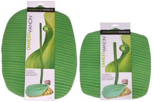 Charles Viancin Charles Viancin The Banana Leaf Lid Medium & Large Silicone Suction Lid & Food Cover (Set of 2) - DimpzBazaar.com
