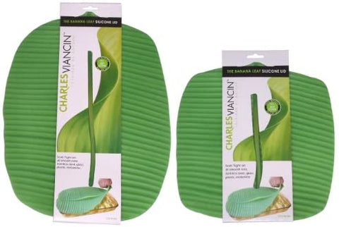 Charles Viancin Charles Viancin The Banana Leaf Lid Medium & Large Silicone Suction Lid & Food Cover (Set of 2) - DimpzBazaar.com