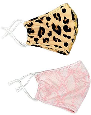8 Oak Lane 8 Oak Lane Face Masks Non-Medical Washable Set of 2 Poly Spandex Beige Pink - DimpzBazaar.com