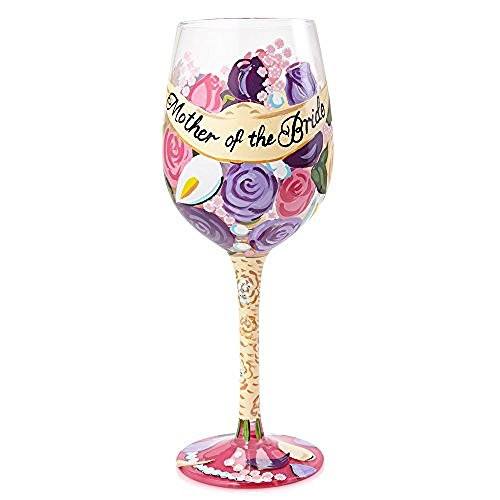 Enesco Lolita Lolita Glassware from Enesco Mother of The Bride Wine Glass, 9", Multicolor - DimpzBazaar.com