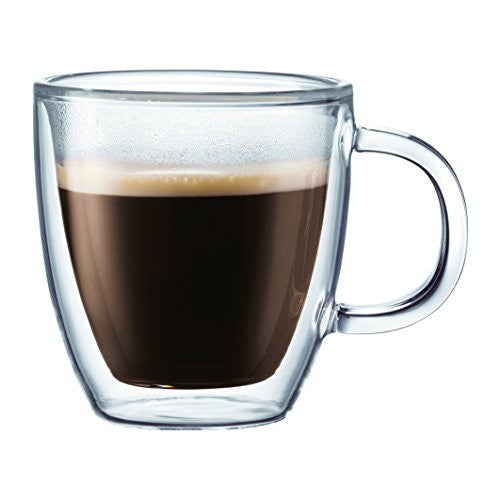 Bodum Bodum Bistro Double-Wall Insulated Glass Espresso Mugs, 5-Ounce, Set of 2 - DimpzBazaar.com
