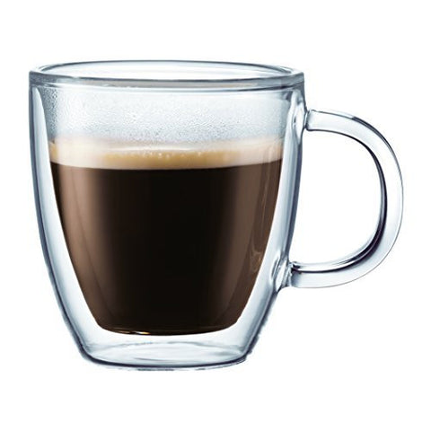 Bodum Bodum Bistro Double-Wall Insulated Glass Espresso Mugs, 5-Ounce, Set of 2 - DimpzBazaar.com