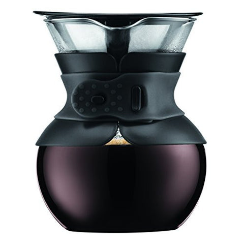 Bodum Bodum 11571-01 Pour Over Coffee Maker with Permanent Filter, 34 oz, Black - DimpzBazaar.com