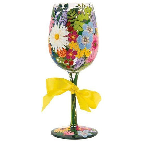 Enesco Lolita Lolita from Enesco Wine Glass, Wildflowers - DimpzBazaar.com
