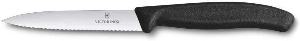 Victorinox Victorinox VIC-6.7733 Swiss Classic Paring 4" Serrated Spear Point Blade 5/8" Width at Handle Black - DimpzBazaar.com