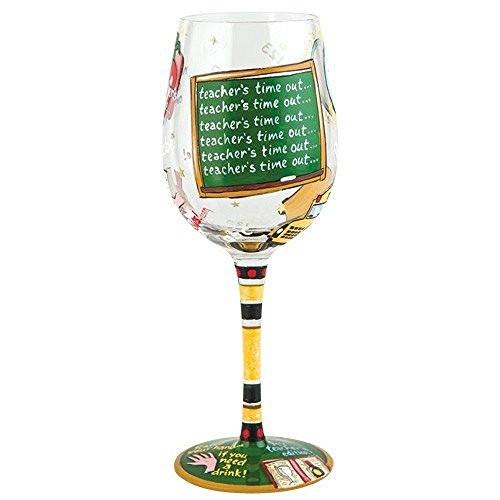 Enesco Lolita Lolita from Enesco Wine Glass, Teacher's Time Out - DimpzBazaar.com