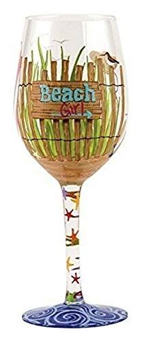 Enesco Lolita Lolita from Enesco Beach Girl Wine Glass, Multicolor - DimpzBazaar.com