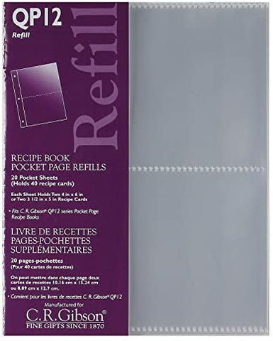 C.R. Gibson C.R. Gibson Recipe Book, Durable 3-Ring Binder, Holds 40 Recipe Cards - DimpzBazaar.com