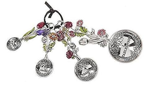Ganz Ganz 4-Piece Measuring Spoons Set - Colorful Flower Bouquet - DimpzBazaar.com