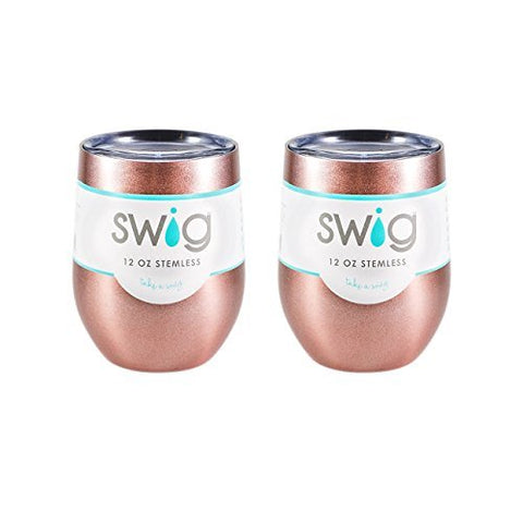 SWIG Occasionally Made SWIG 12oz Wine Tumbler TWO Pack (Rose Gold) - DimpzBazaar.com