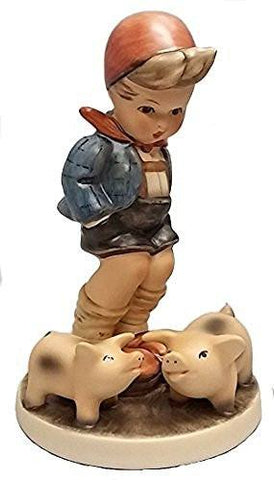 Hummel M.I. Hummel Farm Boy with Pigs Porcelain Figurine Made in Germany Figure - DimpzBazaar.com