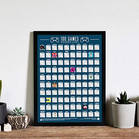 Gift Republic 100 Video Games Bucket List Scratch Poster - DimpzBazaar.com