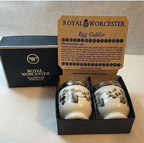 Royal Worcester Royal Worcester Egg Coddler Pair Wild Berries Lavinia Pattern New - DimpzBazaar.com