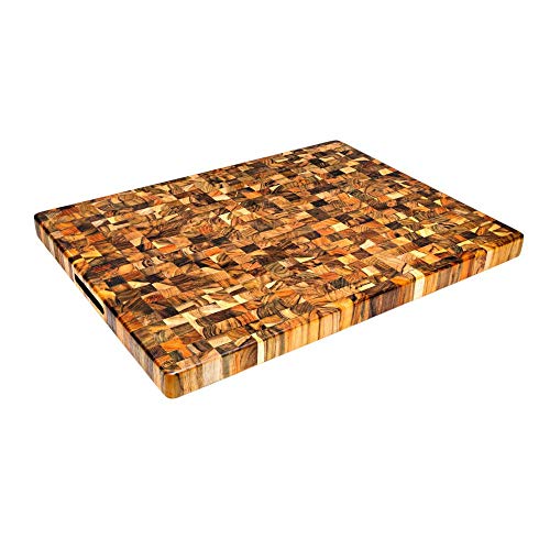 Teakhaus TeakHaus End Grain Carving Board w/Hand Grip (Rectangle) | 24" x 18" x 1.5" - DimpzBazaar.com