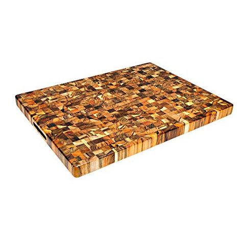 Teakhaus TeakHaus End Grain Carving Board w/Hand Grip (Rectangle) | 24" x 18" x 1.5" - DimpzBazaar.com