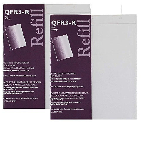C.R. Gibson C.R. Gibson 10 Count Refill for Vertical Flip Recipe Keeper - 2 pack - DimpzBazaar.com