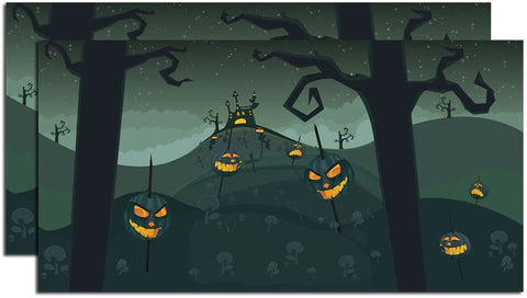Department 56 Department 56 Accessories for Villages Halloween Spooky Pumpkins Backdrop Accessory, 20 inch (Set of 2) - DimpzBazaar.com