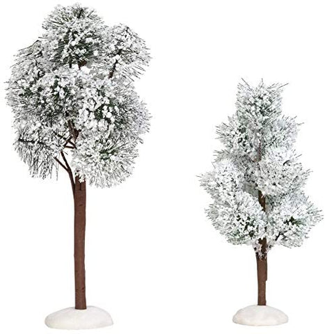 Department 56 Department 56 Village Cross Product Accessories Snowy Jack Pine Trees Figurine Set, 6 and 9 Inch, Multicolor - DimpzBazaar.com