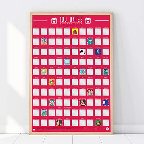 Gift Republic 100 Dates Bucket List Scratch Poster - DimpzBazaar.com