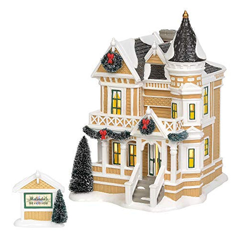 Department 56 Department 56 Original Snow Village Queen Anne Revival Bed and Breakfast Lit Building and Figurine Set, 9.65 Inch, Multicolor - DimpzBazaar.com