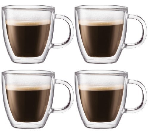 Bodum Bodum Bistro Double-wall Insulated 10-ounce Glass Mug - (Set of 4) - DimpzBazaar.com