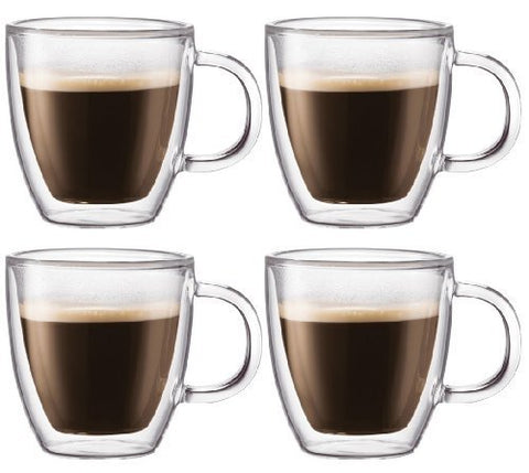 Bodum Bodum Bistro Double-wall Insulated 10-ounce Glass Mug - (Set of 4) - DimpzBazaar.com
