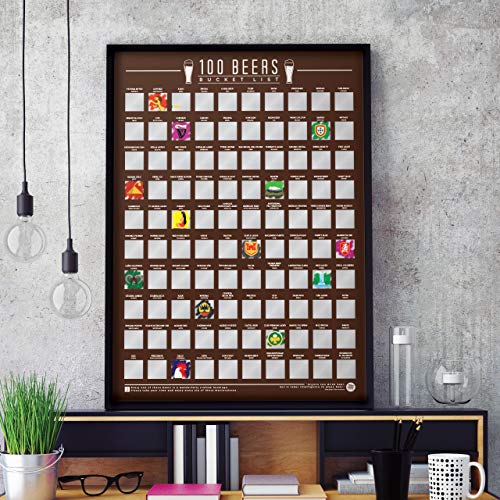 Gift Republic 100 Beers Bucket List Scratch Poster - DimpzBazaar.com