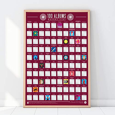 Gift Republic Gift Republic 100 Albums Bucket List Poster - DimpzBazaar.com