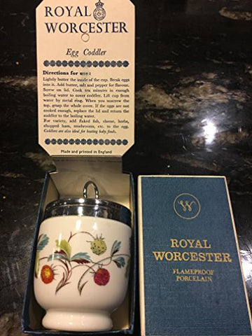 Royal Worcester Royal Worcester Double Egg King Size Coddler Strawberry Fair Butterfly Pattern - Floral-Rare and Beautiful - DimpzBazaar.com