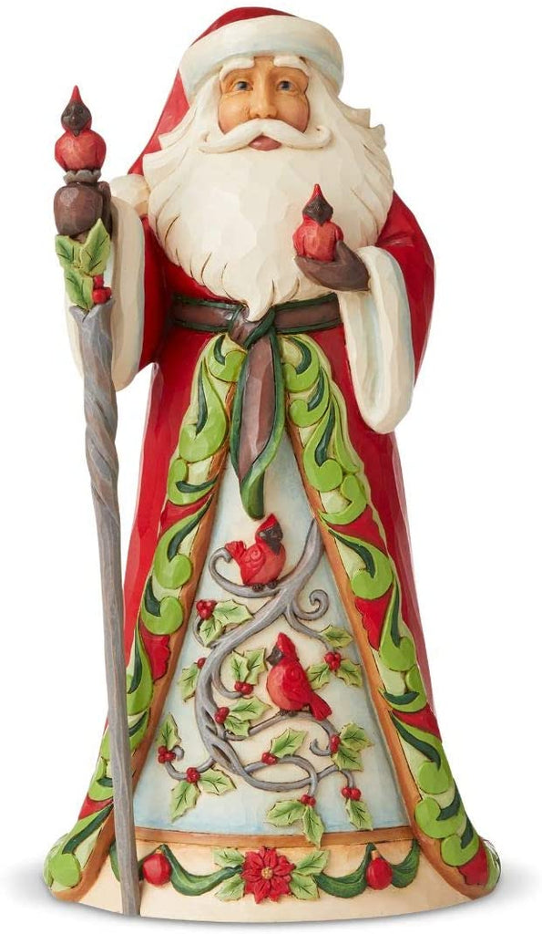 Enesco Enesco Jim Shore Heartwood Creek Santa with Cardinal Scene Figurine, 10-Inch Height - DimpzBazaar.com