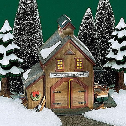 Department 56 DEPT 56 NEW ENGLAND VILLAGE PIERCE BOAT WORKS RETIRED #56573 BRAND NEW - DimpzBazaar.com