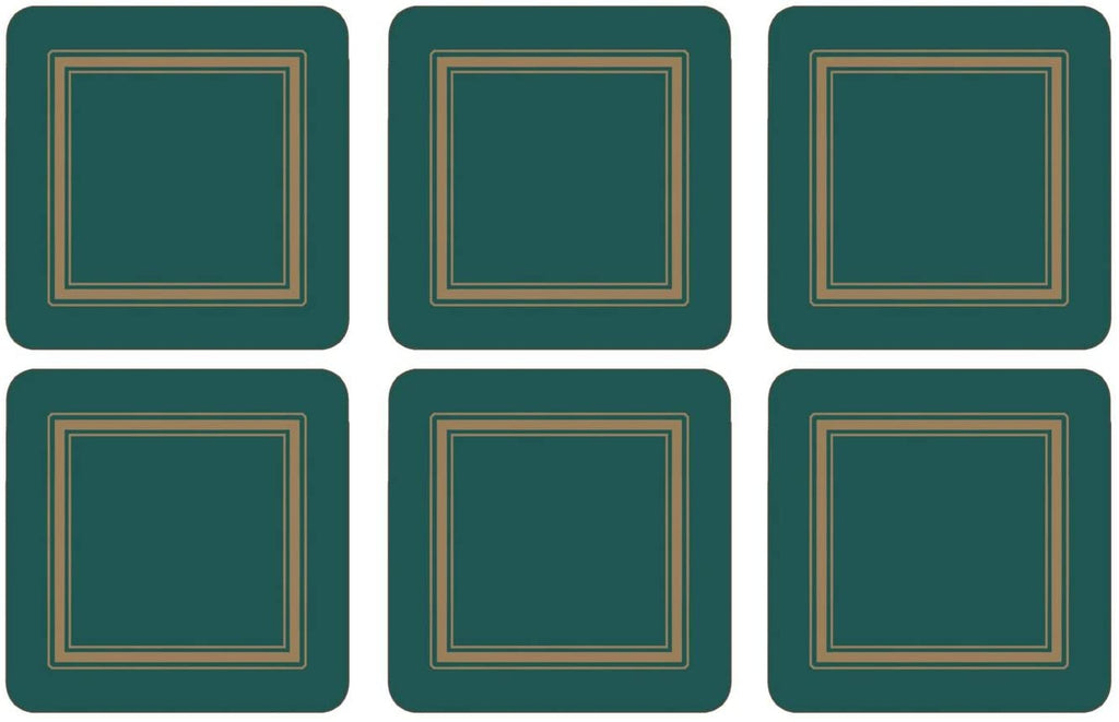 Portmeirion Home & Gifts Portmeirion Home & Gifts Classic Emerald Coasters S/6 (s), Multi Coloured - DimpzBazaar.com