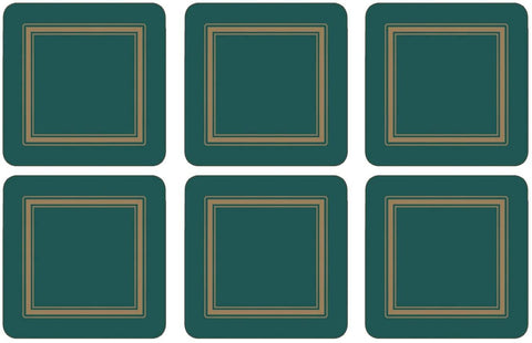 Portmeirion Home & Gifts Portmeirion Home & Gifts Classic Emerald Coasters S/6 (s), Multi Coloured - DimpzBazaar.com