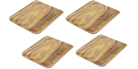 Pacific Merchants Trading Pacific Merchants Acaciaware 10-Inch Acacia Wood Square Serving Tray, set of 4 - DimpzBazaar.com