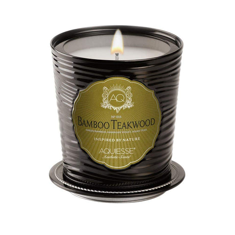 Aquiesse Aquiesse Bamboo Teakwood Luxe Tin Candle - DimpzBazaar.com