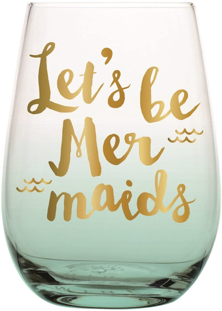 Slant Slant Collections 20oz Stemless Wine Glasses "Let's Be Mermaids" - DimpzBazaar.com