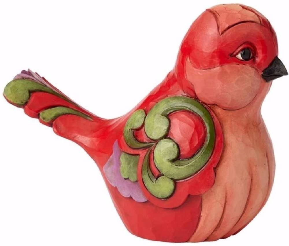 Enesco Enesco Jim Shore Heartwood Creek in Fine Feather - Red Floral Bird Figurine - DimpzBazaar.com