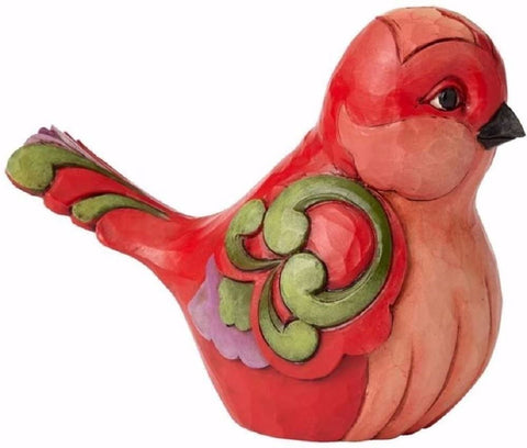 Enesco Enesco Jim Shore Heartwood Creek in Fine Feather - Red Floral Bird Figurine - DimpzBazaar.com