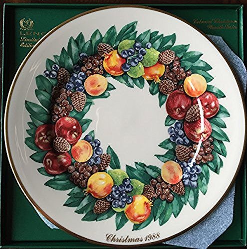 Lenox Lenox 1988 Colonial Christmas Wreath Plate, Delaware, The Eighth Colony - DimpzBazaar.com