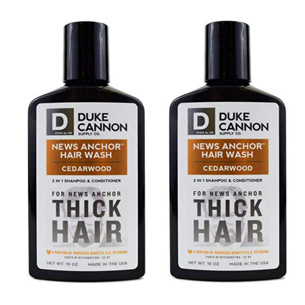 Duke Cannon Duke Cannon News Anchor Thick Hair Wash 2-in-1 Shampoo and Conditioner for Men, Fl 10oz (2 Pack) - DimpzBazaar.com
