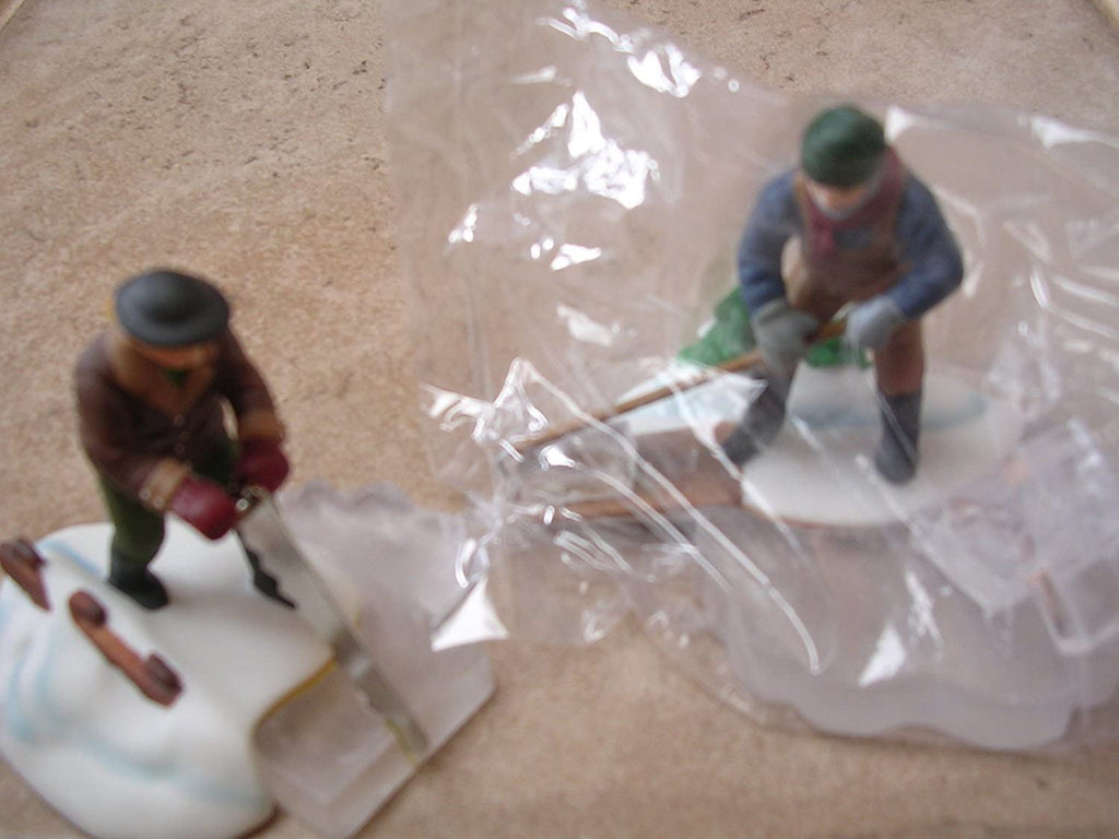 New England Village Department 56 Heritage Village Collection ; New England Village Blue Star Ice Harvesters Set of 2 ; 1993 Retired ; Handpainted Porcelain Accessories #5650-2 - DimpzBazaar.com