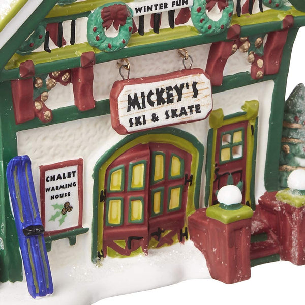 Department 56 Department 56 Disney Village Mickey's Ski Chalet Lit House, 6.5 inch - DimpzBazaar.com