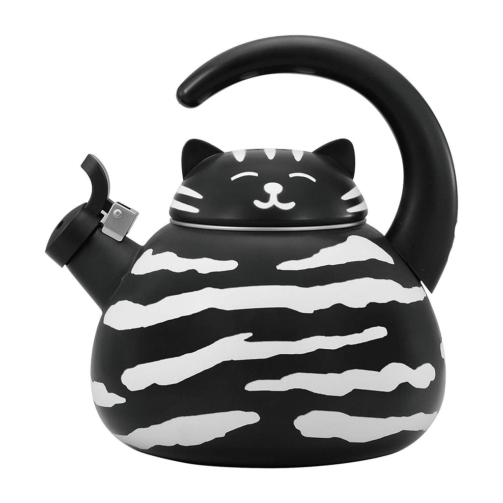 Supreme Housewares Supreme Housewares Gourmet Art Black Cat Enamel-on-Steel Whistling Kettle - DimpzBazaar.com