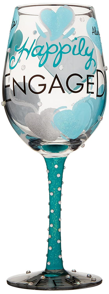 Enesco Lolita by Enesco Happily Engaged Wine Glass - DimpzBazaar.com