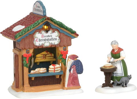 Department 56 Department 56 Alpine Village Accessories Christmas Market Holiday Bread Booth and Stollen Baker Figurine Set, 5.03 Inch, Multicolor - DimpzBazaar.com