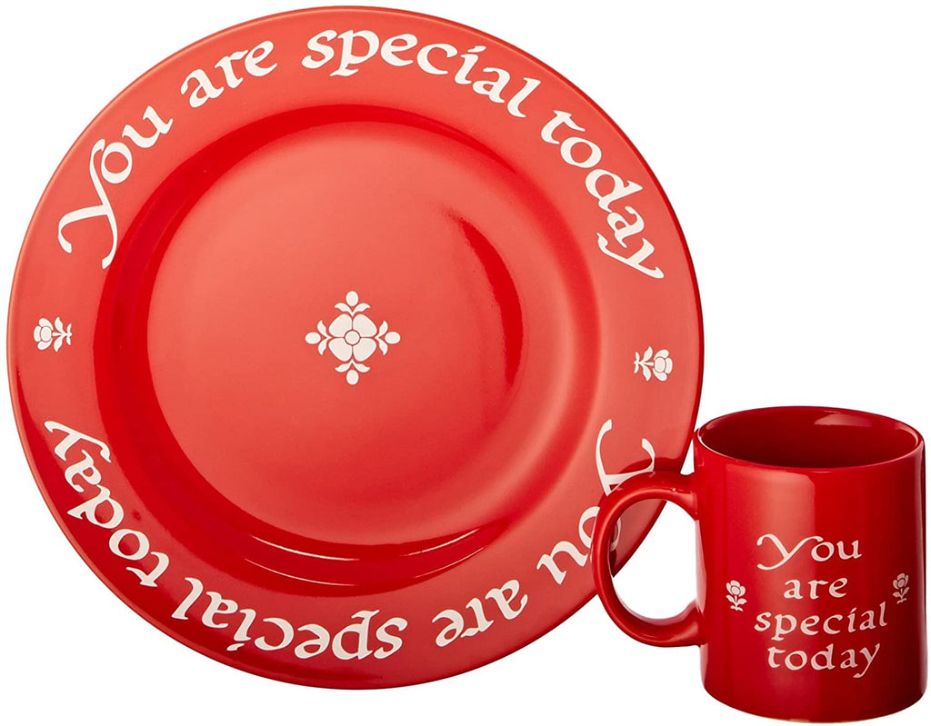 Waechtersbach Waechtersbach You are Special Today Plate and Mug Set, Red - DimpzBazaar.com