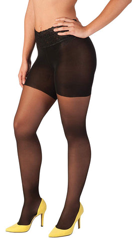 Hipstik Hipstik Women’s Sheer Pantyhose | Comfortable, Lace Top | Low-rise Sits On Hip - DimpzBazaar.com