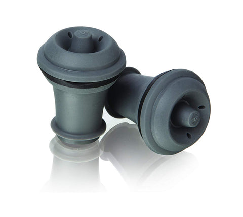 Vacu Vin Vacu Vin Wine Saver Vacuum Stoppers Set of 2 – Grey - DimpzBazaar.com